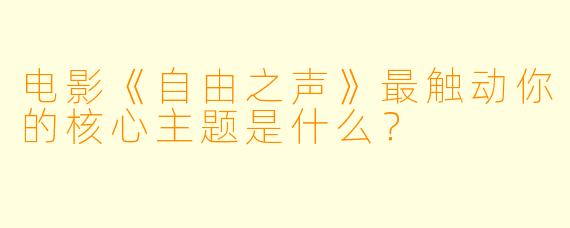 电影《自由之声》最触动你的核心主题是什么？