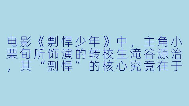 电影《剽悍少年》中,主角小栗旬所饰演的转校生滝谷源治,其“剽悍”的核心究竟在于武力对抗,还是在于其他更深层的精神特质?
