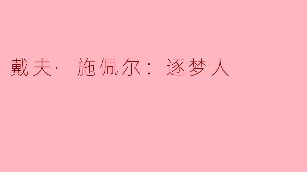 戴夫·施佩尔：逐梦人