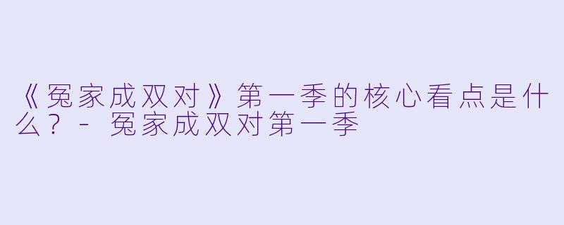 《冤家成双对》第一季的核心看点是什么？-冤家成双对第一季