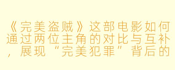 《完美盗贼》这部电影如何通过两位主角的对比与互补，展现“完美犯罪”背后的人性悖论？