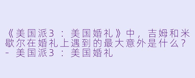 《美国派3：美国婚礼》中，吉姆和米歇尔在婚礼上遇到的最大意外是什么？