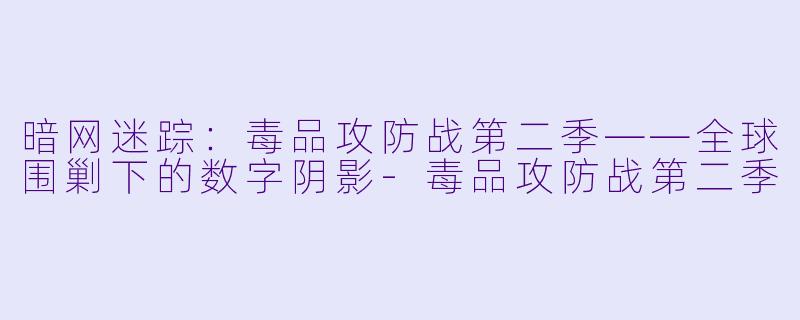 暗网迷踪:毒品攻防战第二季——全球围剿下的数字阴影-毒品攻防战第二季