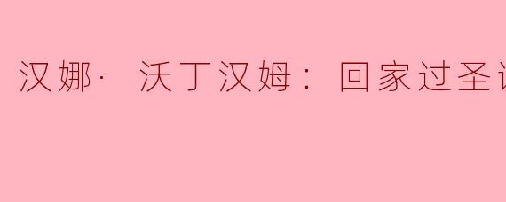 汉娜·沃丁汉姆：回家过圣诞