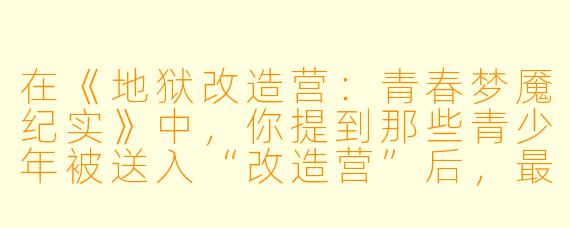 在《地狱改造营：青春梦魇纪实》中，你提到那些青少年被送入“改造营”后，最令你难以释怀的细节是什么？
