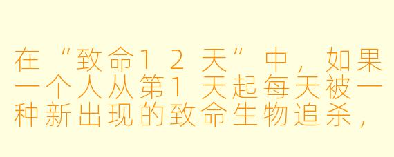 在“致命12天”中，如果一个人从第1天起每天被一种新出现的致命生物追杀，并且第12天的生物能杀死前11天所有生物的总和，那么第几天活下来的概率最低？