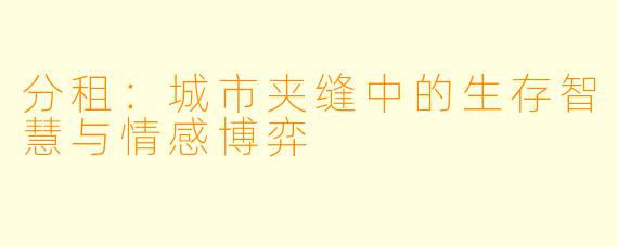分租:城市夹缝中的生存智慧与情感博弈