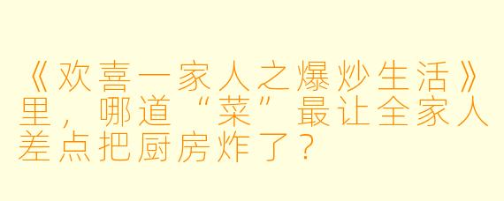 《欢喜一家人之爆炒生活》里，哪道“菜”最让全家人差点把厨房炸了？