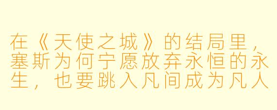 在《天使之城》的结局里，塞斯为何宁愿放弃永恒的永生，也要跳入凡间成为凡人？
