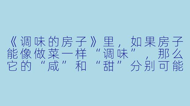 《调味的房子》里，如果房子能像做菜一样“调味”，那么它的“咸”和“甜”分别可能代表什么？