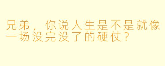 兄弟，你说人生是不是就像一场没完没了的硬仗？