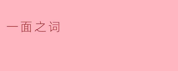 一面之词