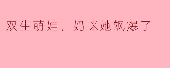双生萌娃，妈咪她飒爆了