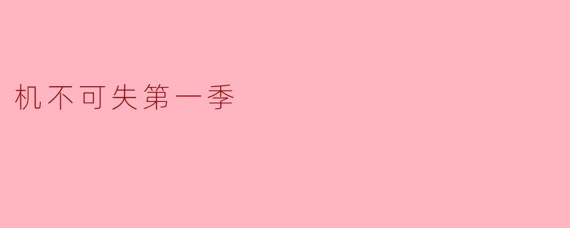 机不可失第一季