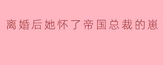 离婚后她怀了帝国总裁的崽