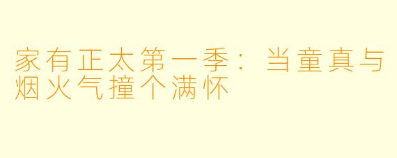 家有正太第一季:当童真与烟火气撞个满怀