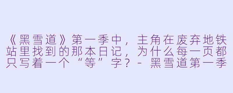 《黑雪道》第一季中,主角在废弃地铁站里找到的那本日记,为什么每一页都只写着一个“等”字?-黑雪道第一季