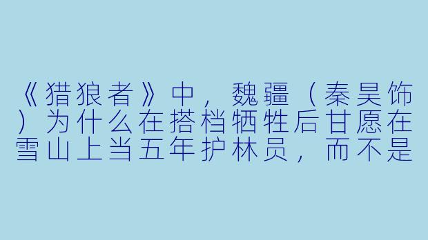 《猎狼者》中,魏疆(秦昊饰)为什么在搭档牺牲后甘愿在雪山上当五年护林员,而不是回城过安稳日子?-猎狼者