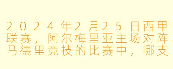 2024年2月25日西甲联赛，阿尔梅里亚主场对阵马德里竞技的比赛中，哪支球队获胜？比分是多少？