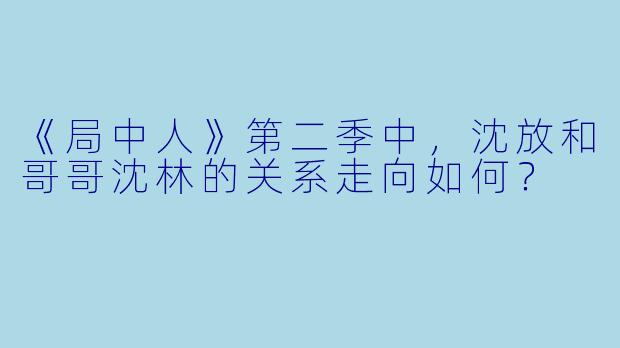 《局中人》第二季中，沈放和哥哥沈林的关系走向如何？