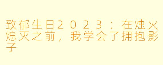 致郁生日2023:在烛火熄灭之前,我学会了拥抱影子