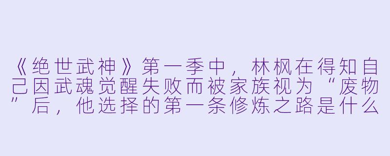 《绝世武神》第一季中，林枫在得知自己因武魂觉醒失败而被家族视为“废物”后，他选择的第一条修炼之路是什么？-绝世武神第一季