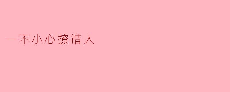 一不小心撩错人