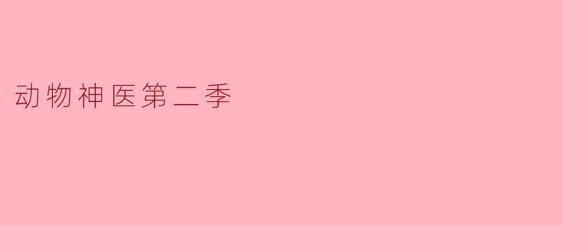 动物神医第二季