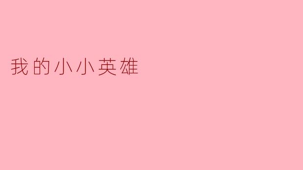 我的小小英雄