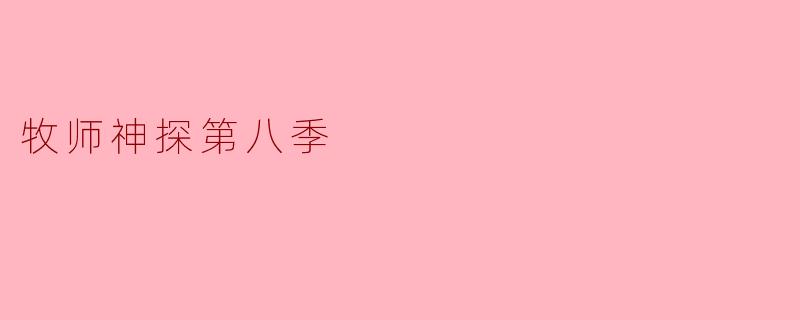 牧师神探第八季