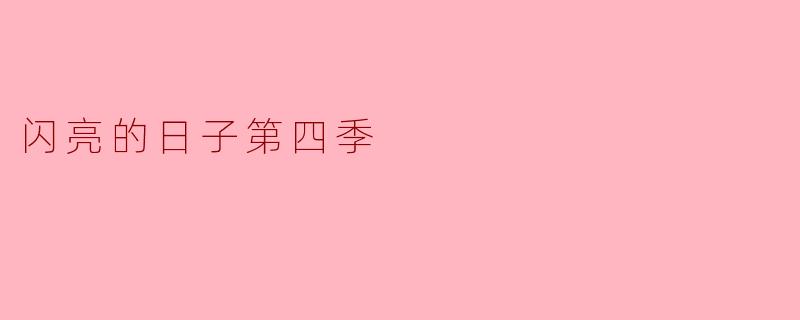 闪亮的日子第四季