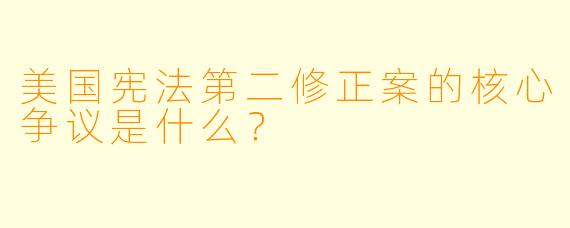 美国宪法第二修正案的核心争议是什么?