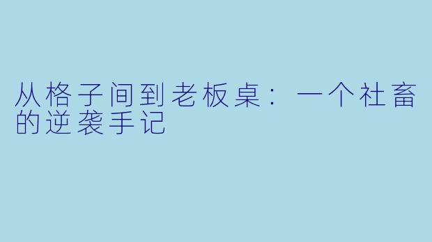 从格子间到老板桌:一个社畜的逆袭手记