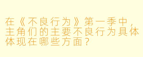 在《不良行为》第一季中,主角们的主要不良行为具体体现在哪些方面?