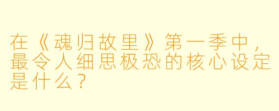 在《魂归故里》第一季中,最令人细思极恐的核心设定是什么?