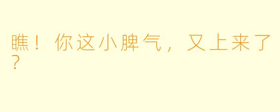 瞧！你这小脾气，又上来了？
