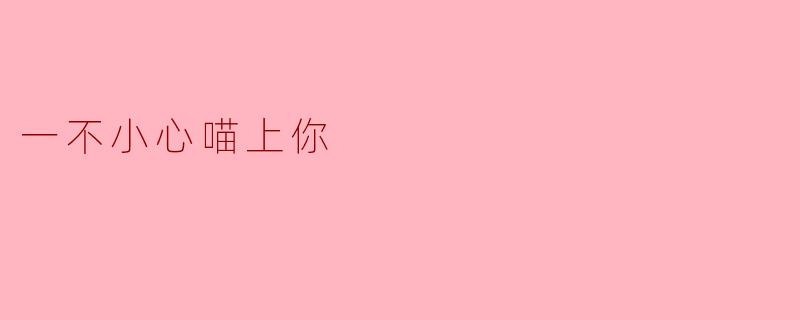 一不小心喵上你