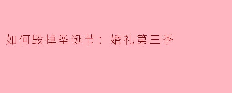 如何毁掉圣诞节：婚礼第三季