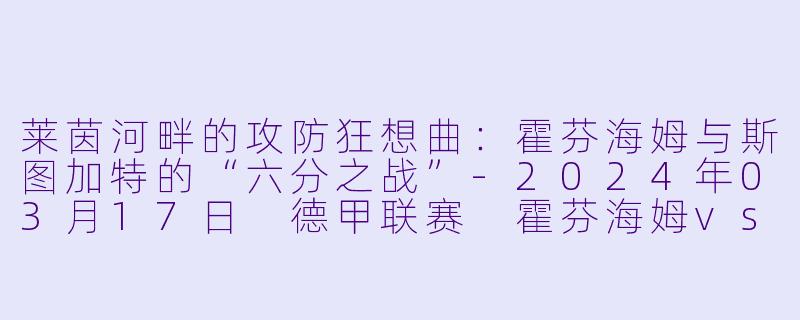 莱茵河畔的攻防狂想曲:霍芬海姆与斯图加特的“六分之战”-2024年03月17日 德甲联赛 霍芬海姆vs斯图加特