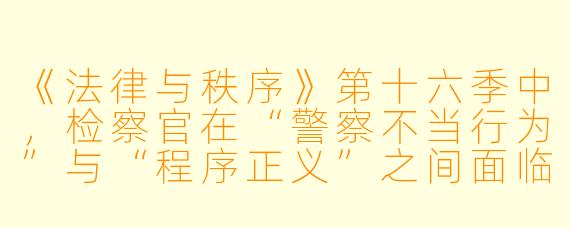 《法律与秩序》第十六季中,检察官在“警察不当行为”与“程序正义”之间面临的最大道德困境是什么?