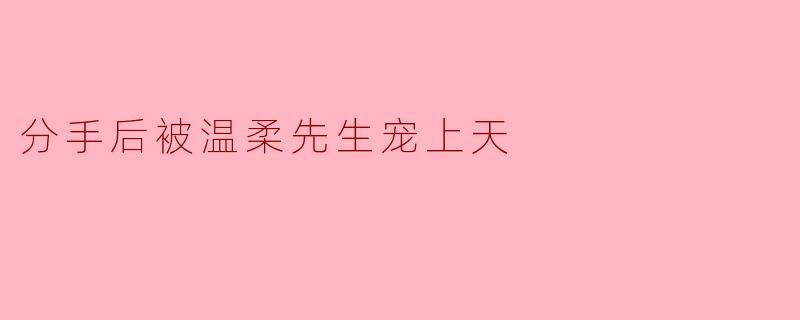 分手后被温柔先生宠上天