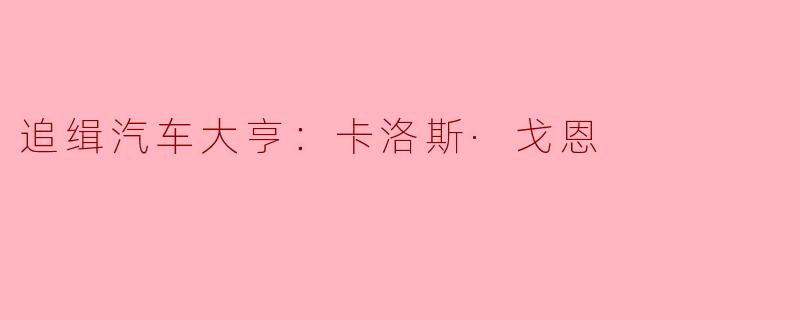 追缉汽车大亨：卡洛斯·戈恩
