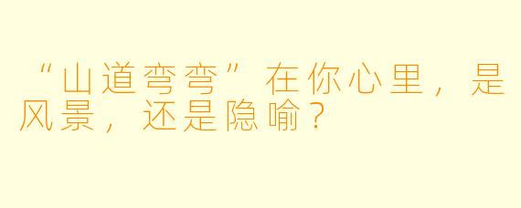 “山道弯弯”在你心里,是风景,还是隐喻?