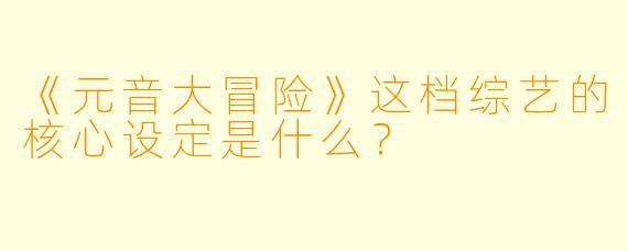 《元音大冒险》这档综艺的核心设定是什么？