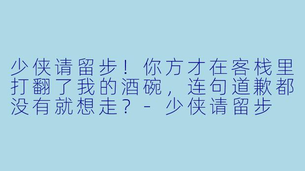 少侠请留步！你方才在客栈里打翻了我的酒碗，连句道歉都没有就想走？-少侠请留步