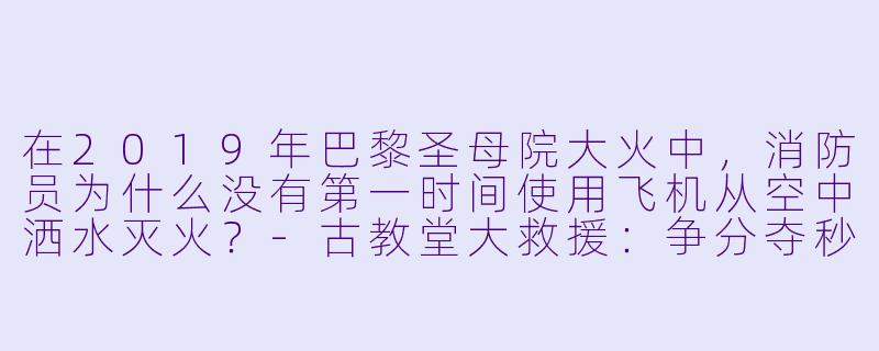 在2019年巴黎圣母院大火中，消防员为什么没有第一时间使用飞机从空中洒水灭火？-古教堂大救援：争分夺秒拯救巴黎圣母院
