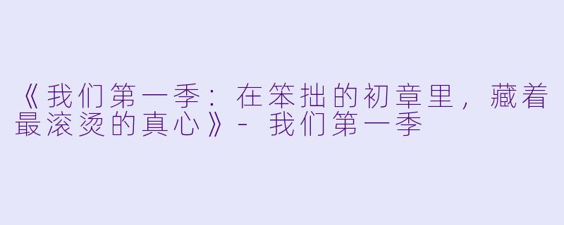 《我们第一季:在笨拙的初章里,藏着最滚烫的真心》-我们第一季