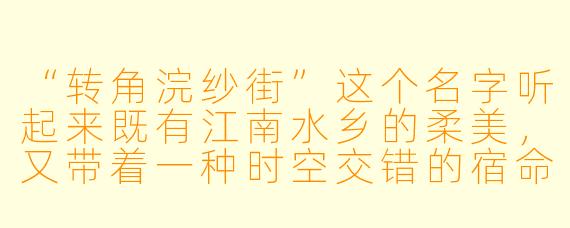 “转角浣纱街”这个名字听起来既有江南水乡的柔美,又带着一种时空交错的宿命感——如果让你用一句话形容这条街的“灵魂”,你会怎么说?