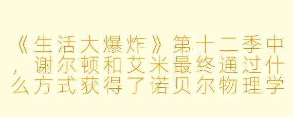 《生活大爆炸》第十二季中，谢尔顿和艾米最终通过什么方式获得了诺贝尔物理学奖？