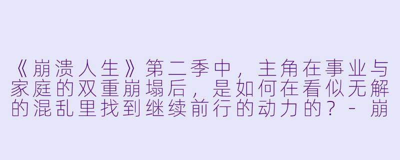 《崩溃人生》第二季中，主角在事业与家庭的双重崩塌后，是如何在看似无解的混乱里找到继续前行的动力的？-崩溃人生第二季